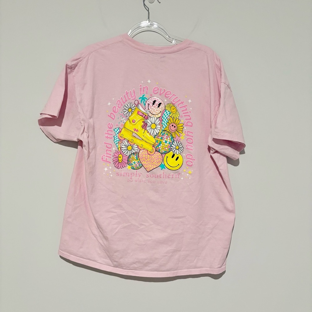 Simply Southern disco Rollerblades Skate find the beauty T-Shirt pink XL